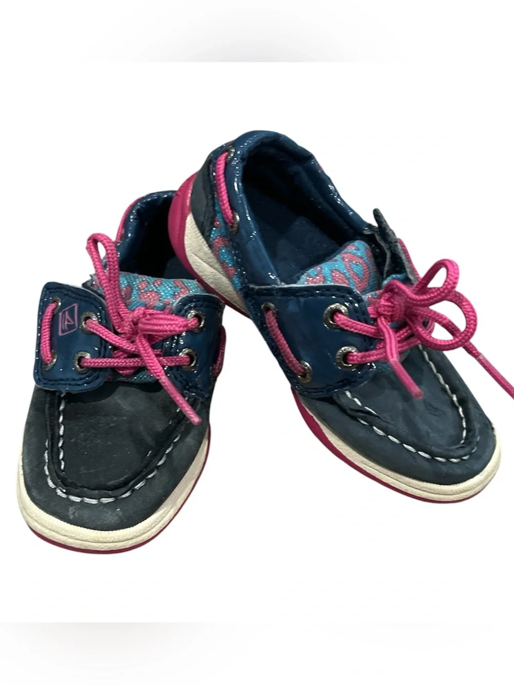 Sperry Top-Sider Toddler Girls Intrepid Jr Boat Shoes Navy Pink Size 6C